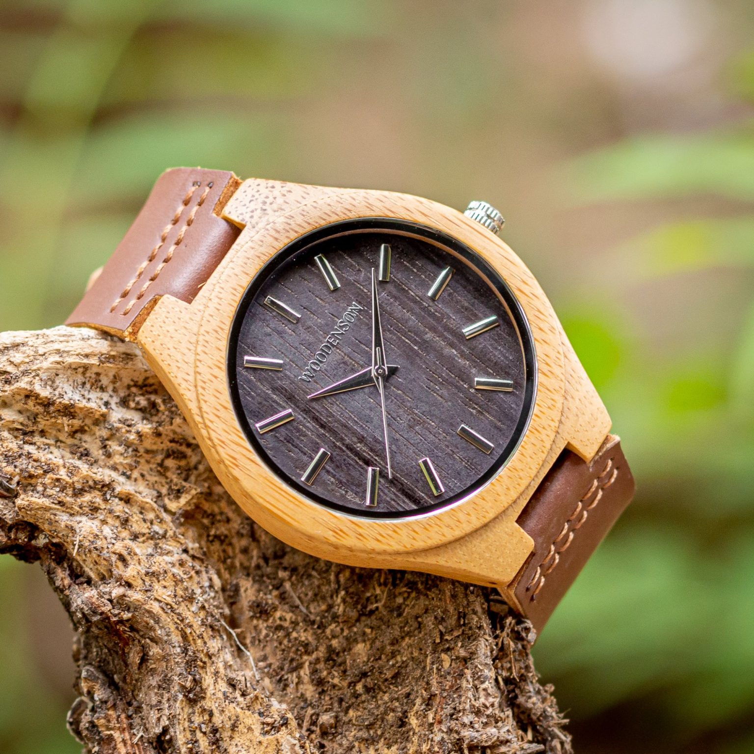 UFOORO Orologio da uomo in legno con incisione, in legno naturale, regalo personalizzato, per papà, figlio, marito, compleanno, matrimonio