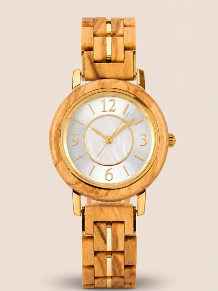Elira Ivory, orologio Woodenson in legno chiaro con quadrante avorio